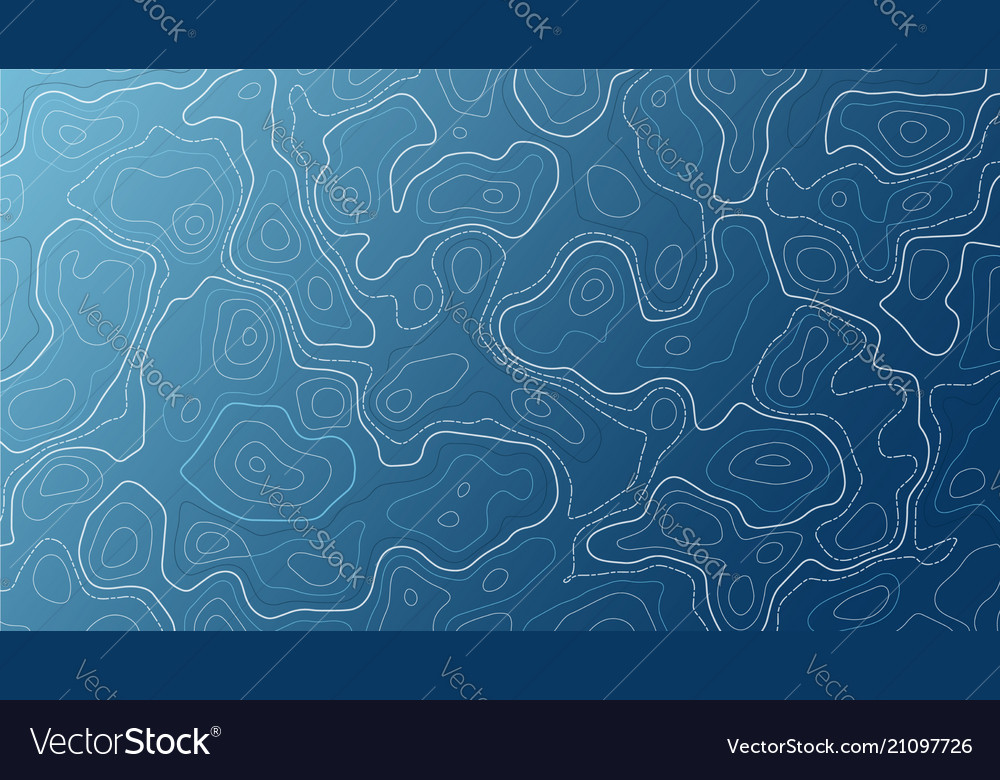Blue background with map contour topographic Vector Image