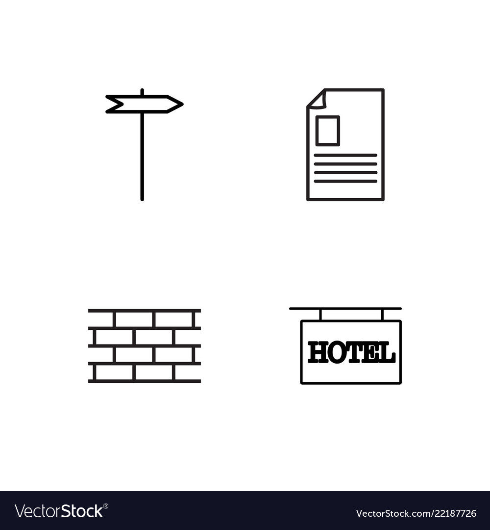 Business simple outlined icons set