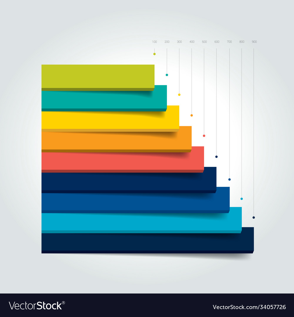 Chart column graph infographic element vector image Chart column graph infographic element