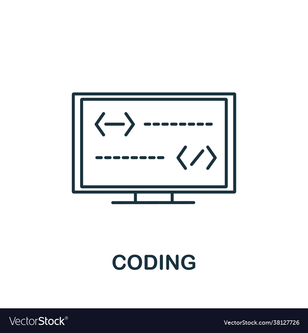 Coding icon simple line element symbol