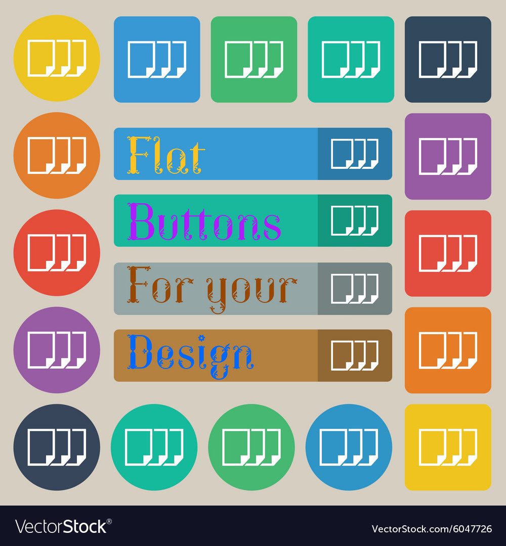 Copy file sign icon duplicate document symbol set
