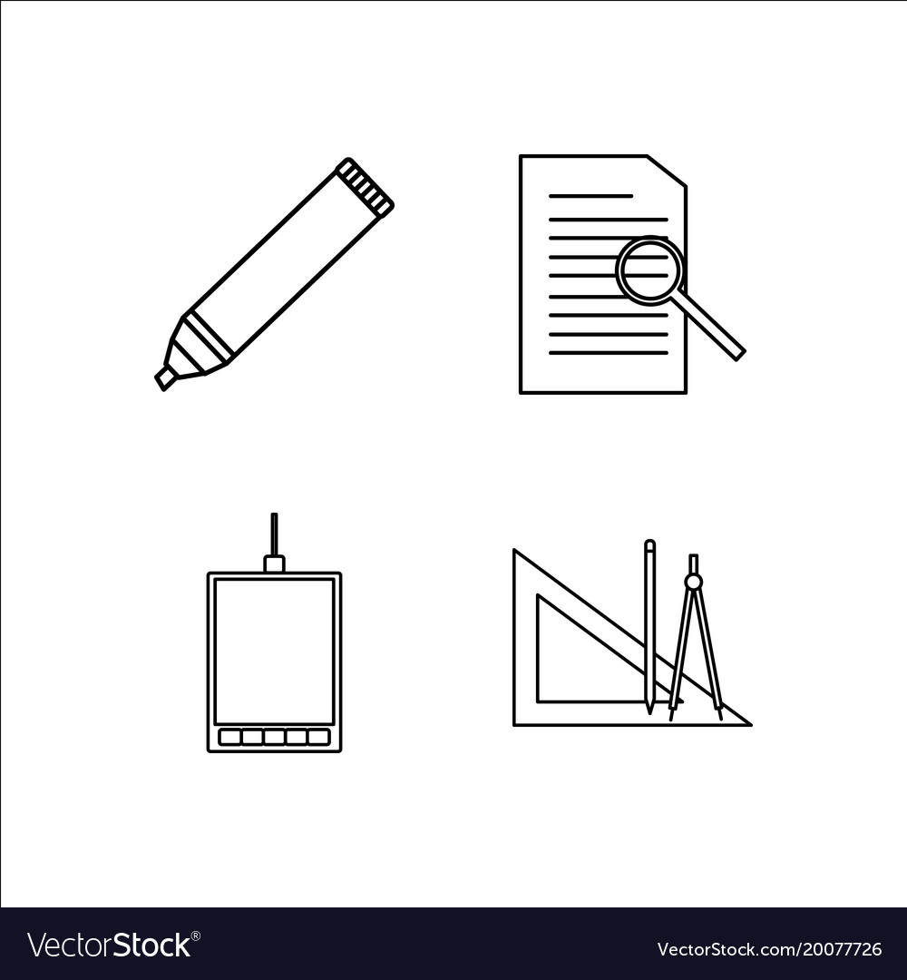 Design and studio simple linear icon setsimple