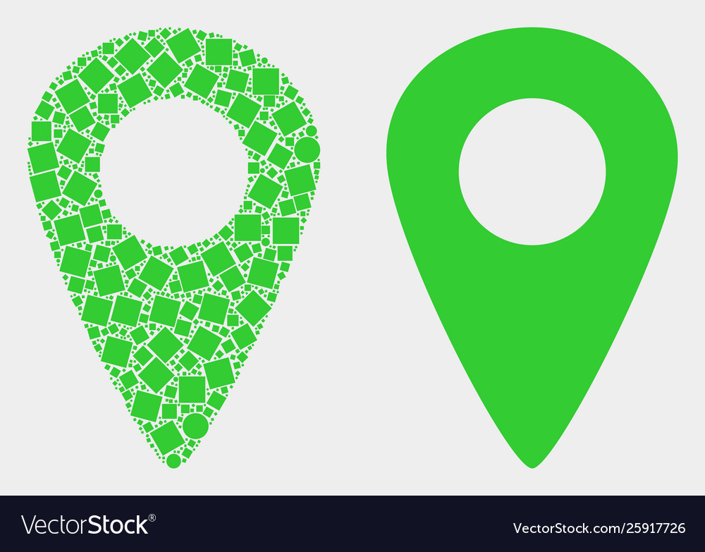 Dot and flat map pointer icon vector image Dot and flat map pointer icon