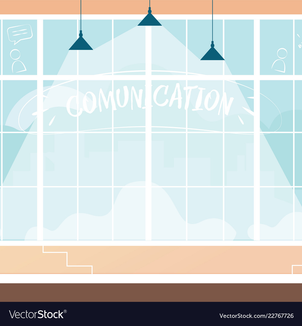 Empty designer workspace with large window vector image Empty designer workspace with large window