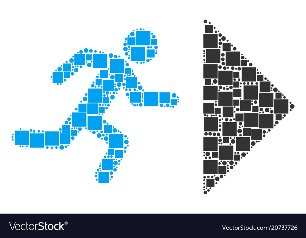 Exit direction mosaic of squares and circles vector image Exit direction mosaic of squares and circles