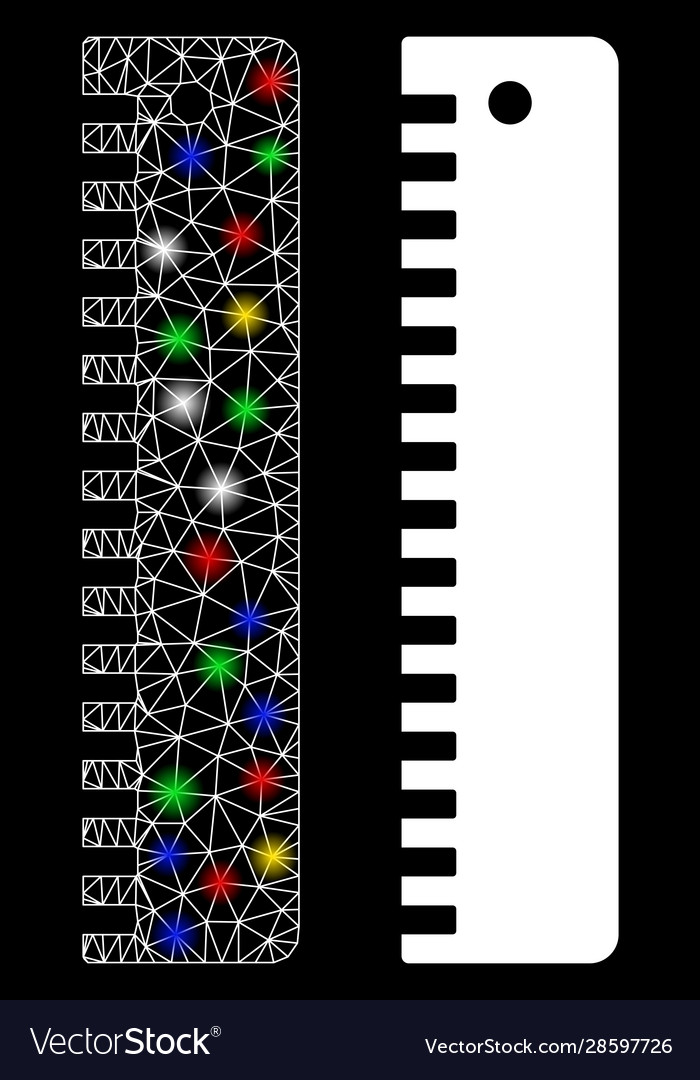 Flare mesh network ruler icon with flash spots