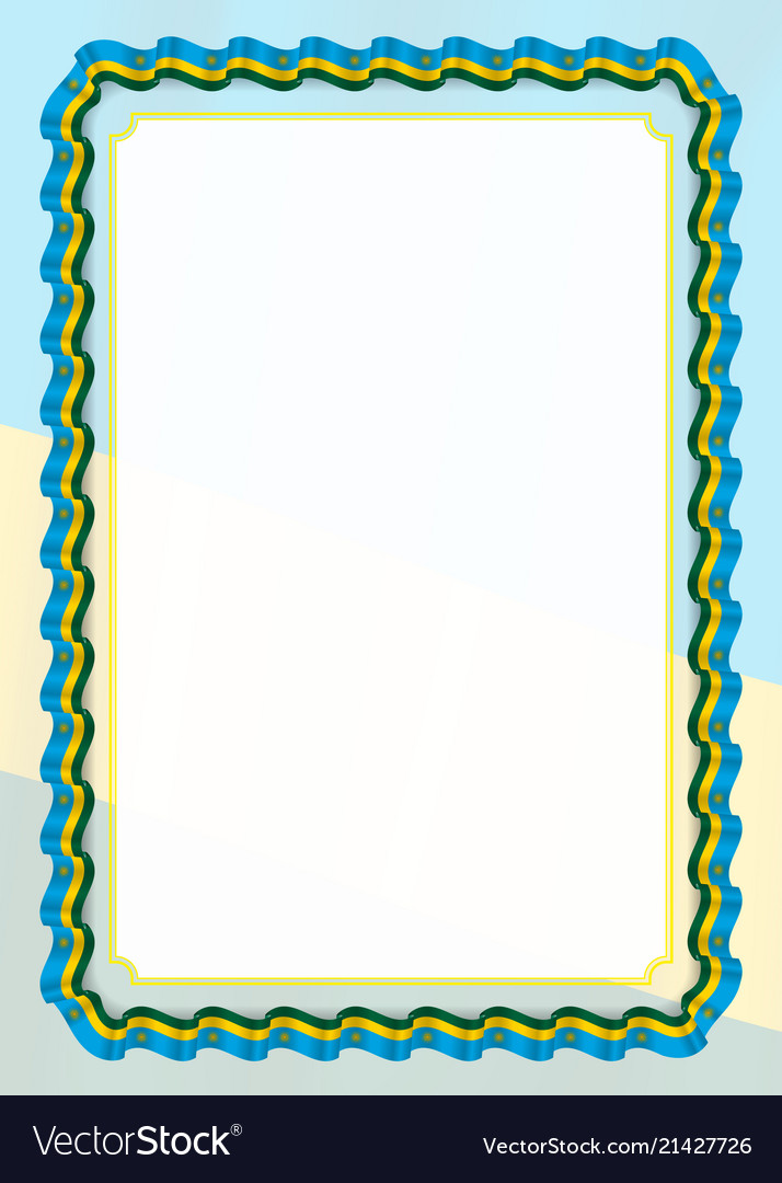 Frame And Border Of Ribbon With Rwanda Flag Vector Image