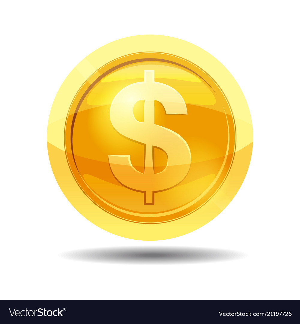 Game coin with currency dollar interface Vector Image