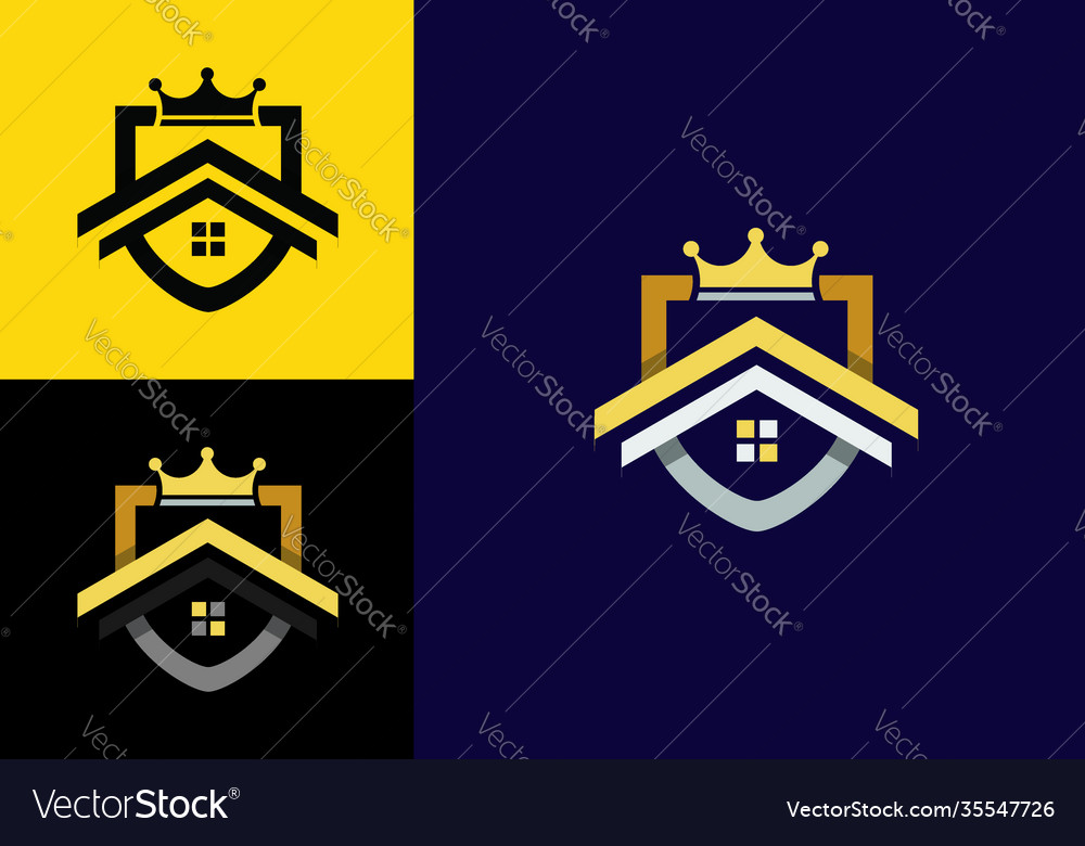 Home insurance house in shield logo design real