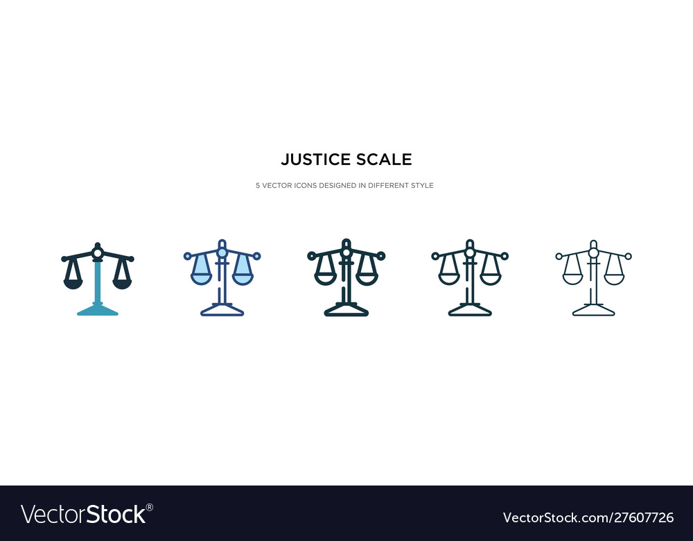 Justice scale icon in different style two