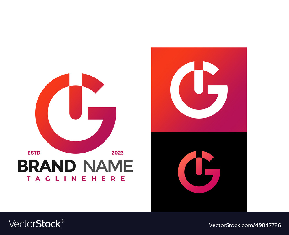 Letter g power logo design symbol icon Royalty Free Vector