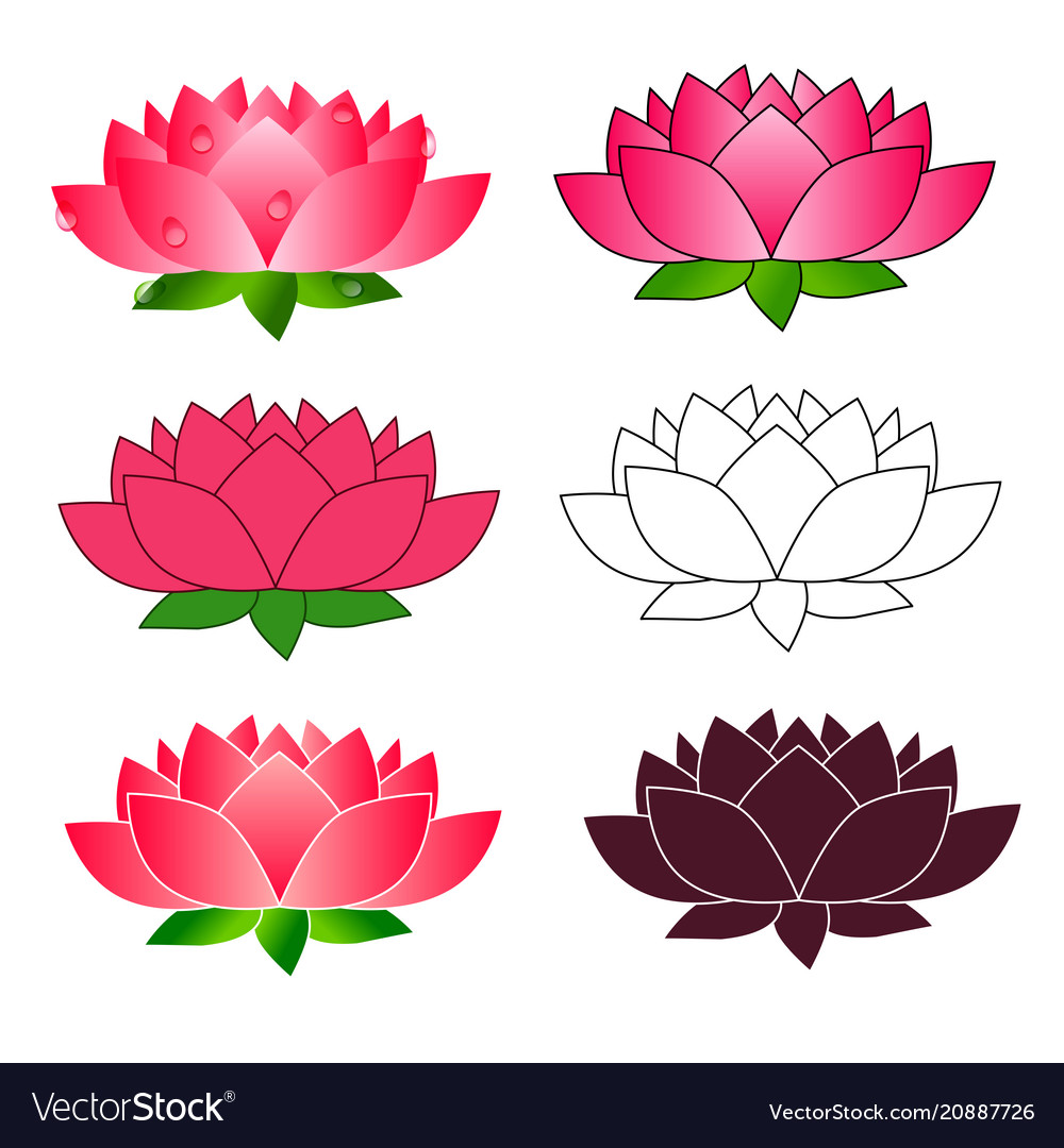 Lotus Flower Icon Isolated On White Background Vector Image 8809