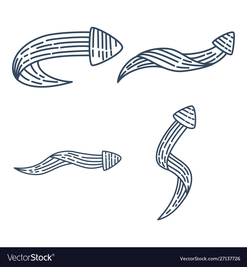 Right way arrow direction collection outline set