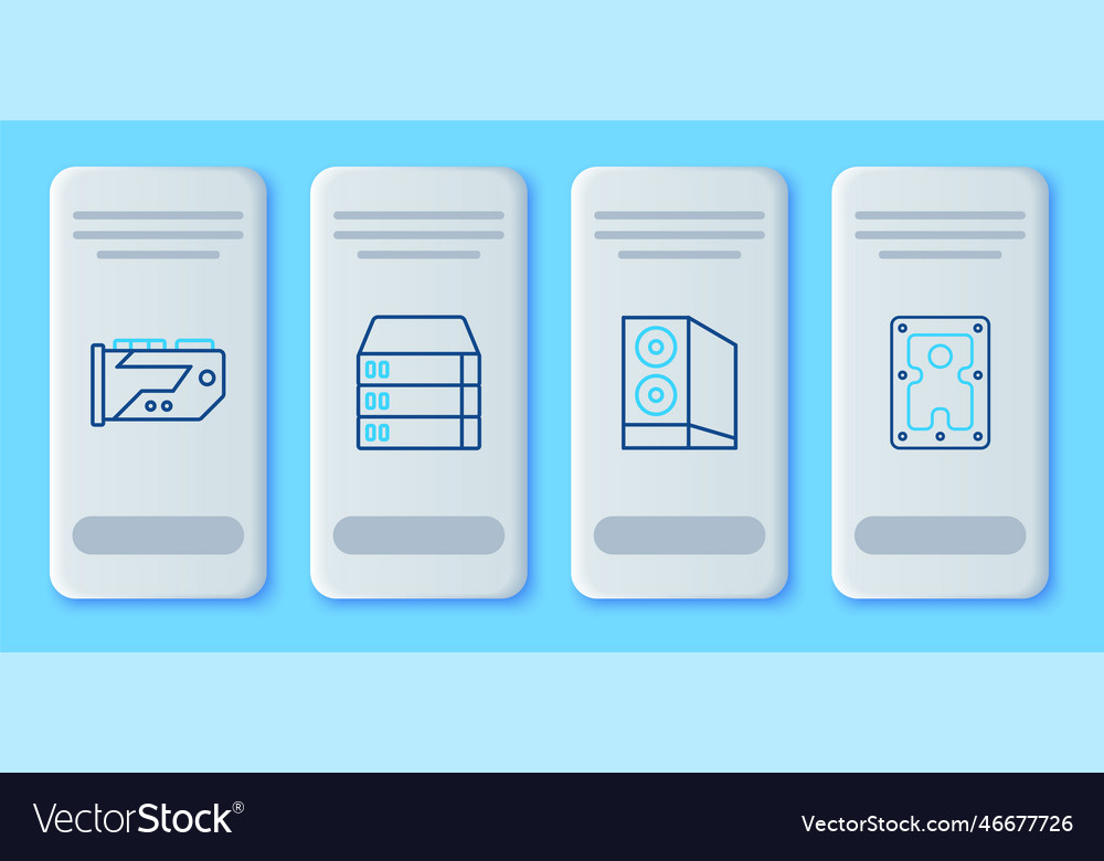 Zeilenserver Daten Webhosting Case einstellen vector image Zeilenserver Daten Webhosting Case einstellen
