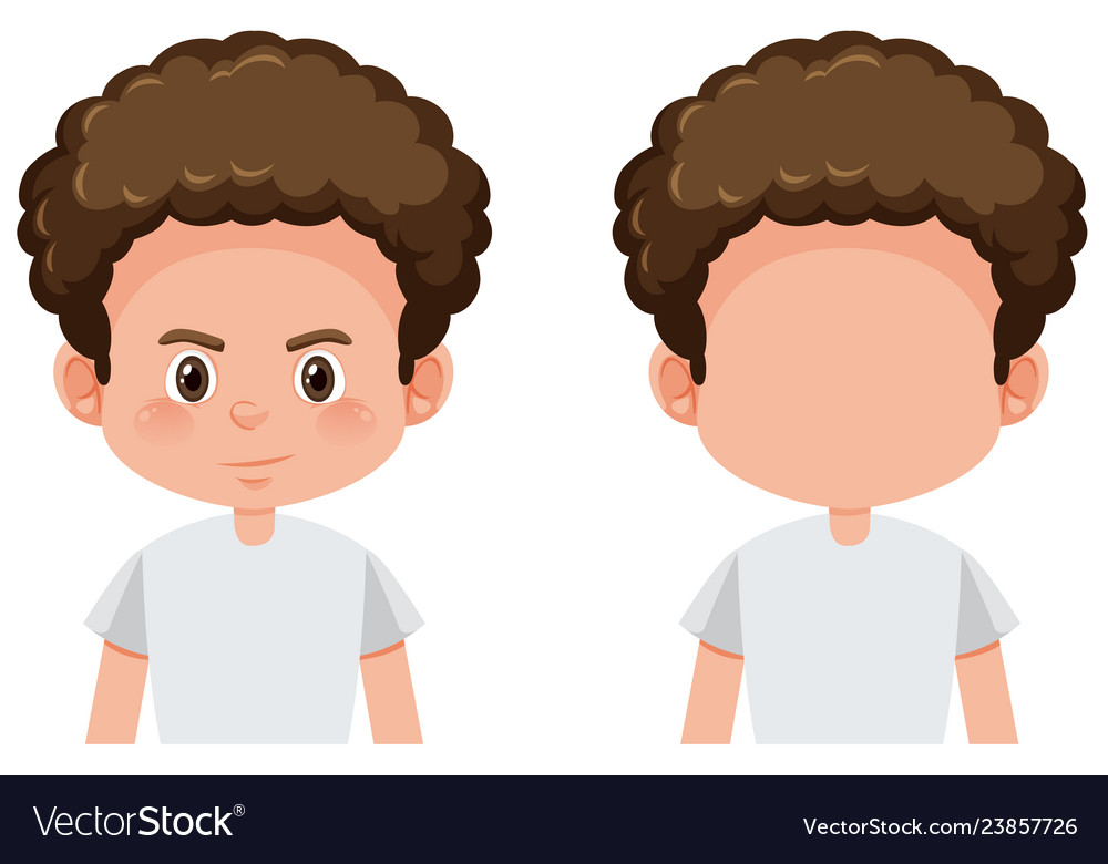 Set of curly boy character