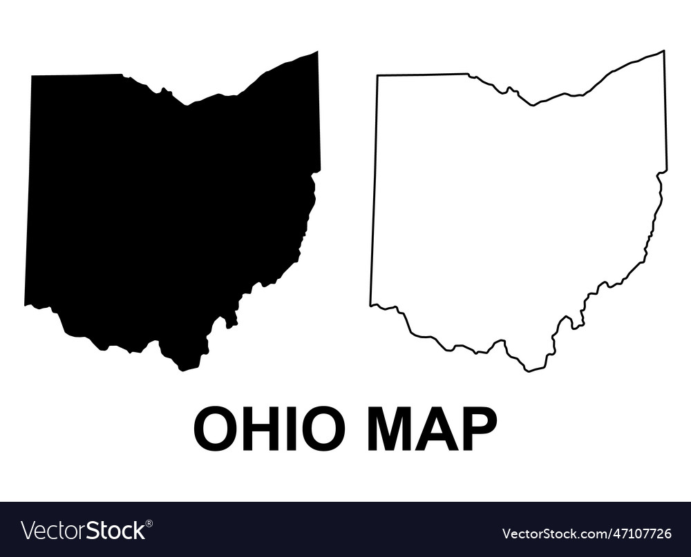 Set of ohio map united states of america flat Vector Image