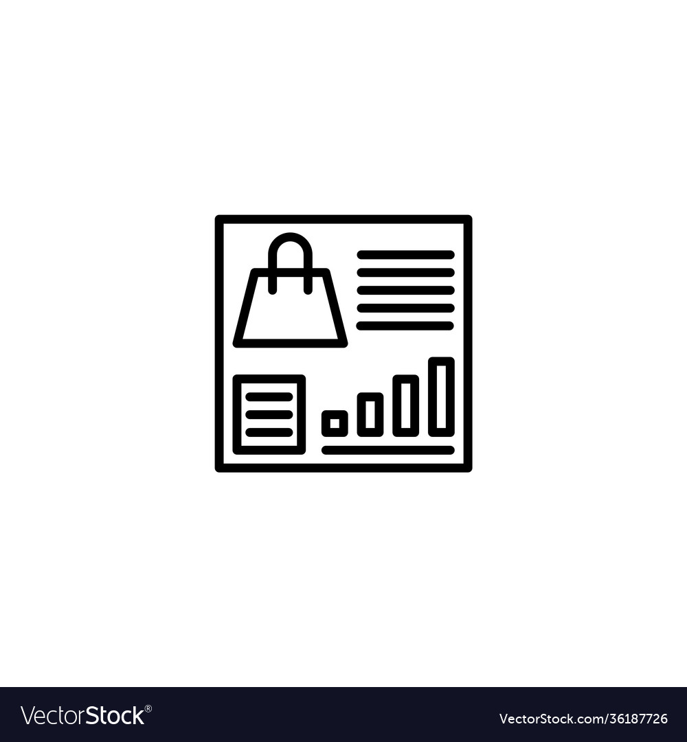 Shopping manager dashboard icon with line style vector image Shopping manager dashboard icon with line style