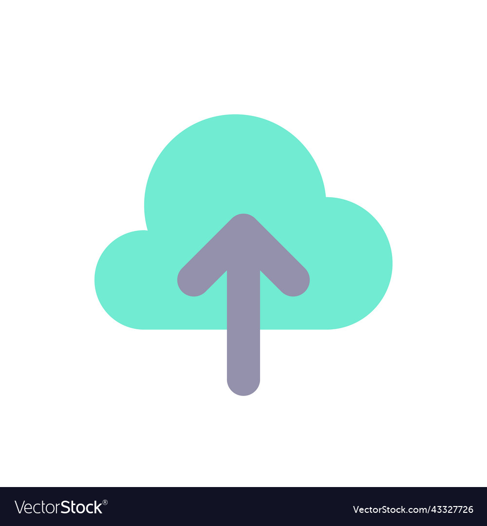 Upload to cloud flat color ui icon