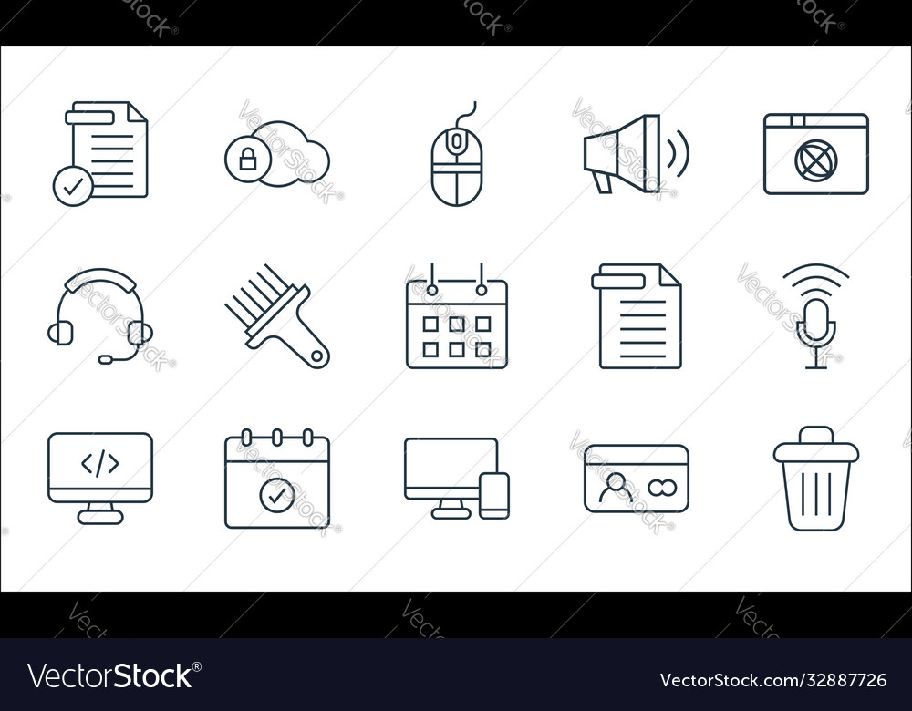 User interface line icons linear set quality
