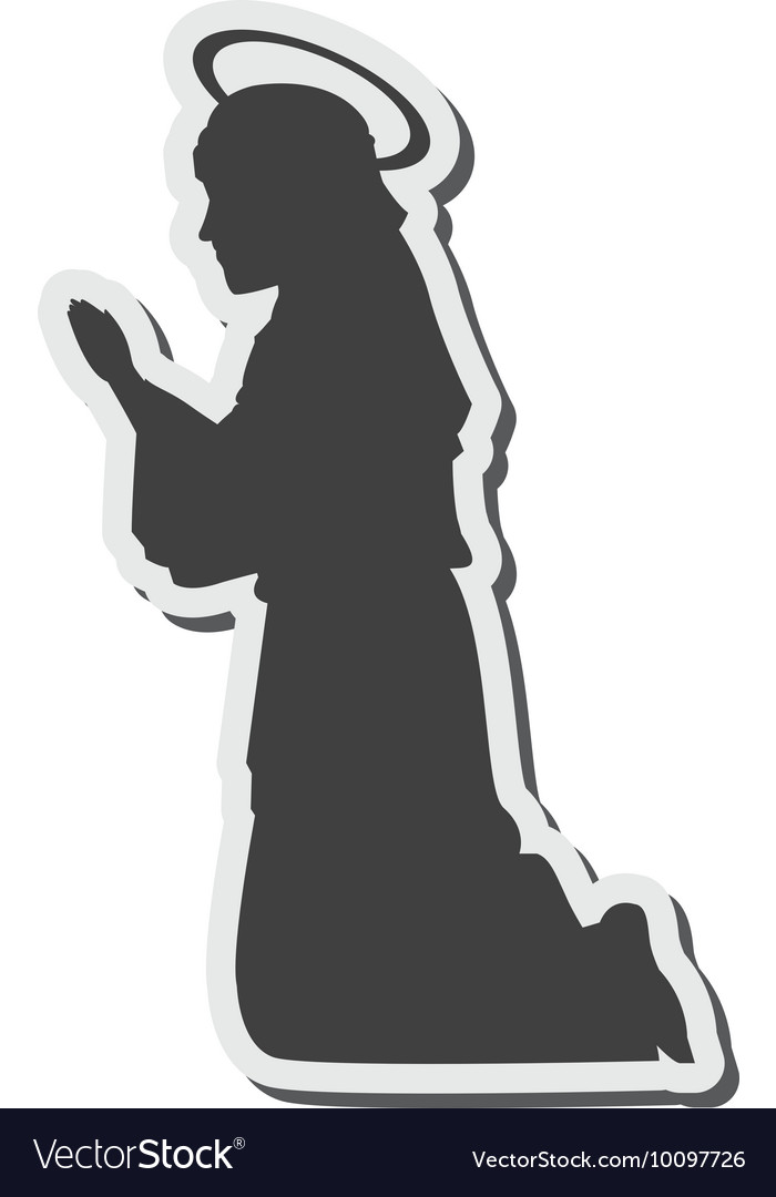 Virgin mary silhouette icon Royalty Free Vector Image