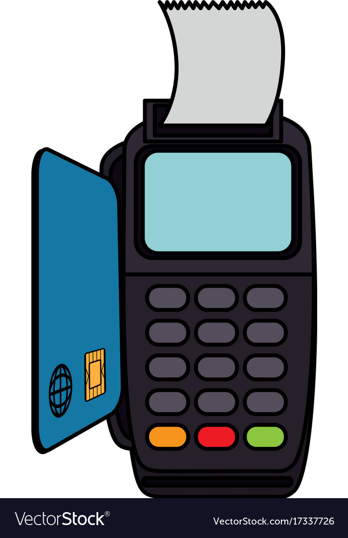 Voucher machine with credit card Royalty Free Vector Image