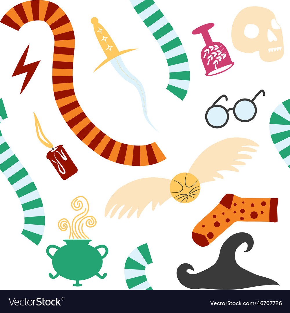 Witches school of magical objects seamless Vector Image