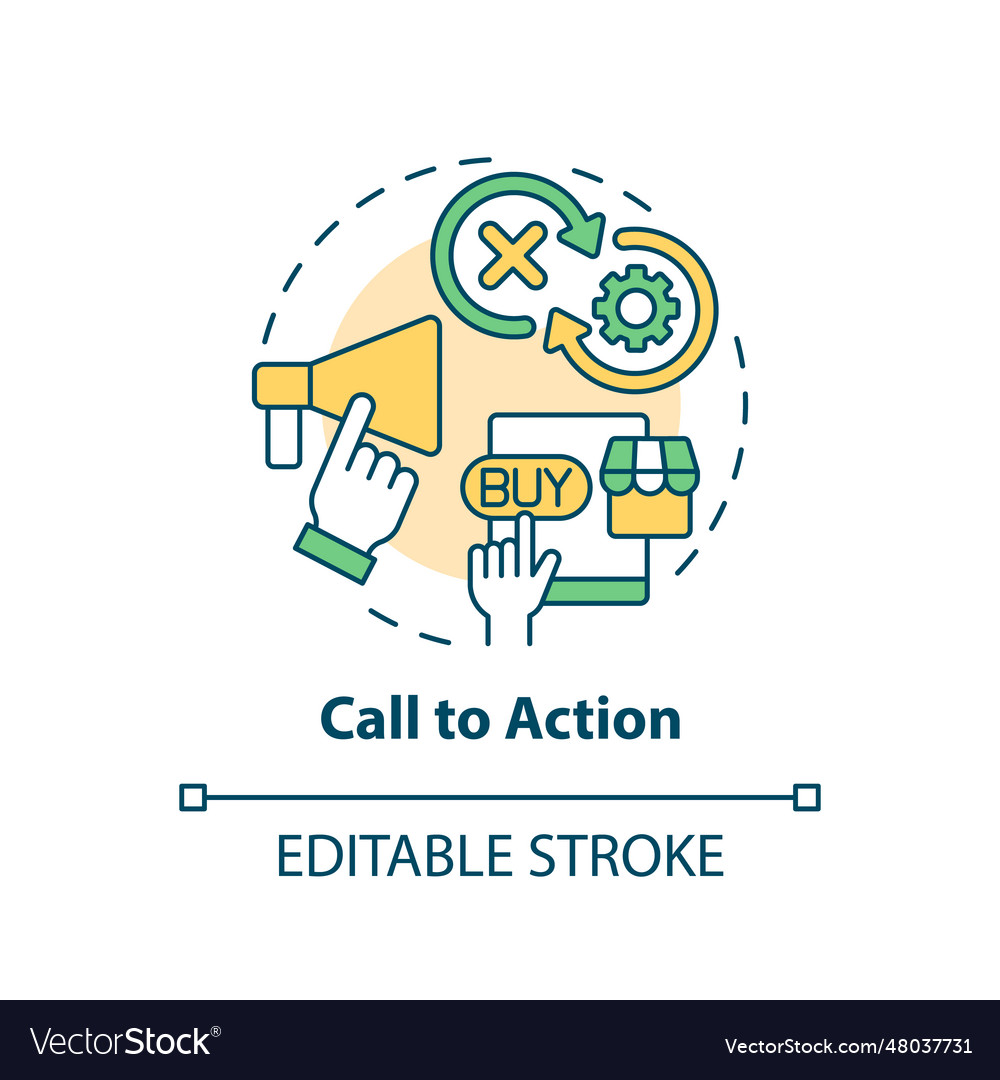 Call to action multi color concept icon