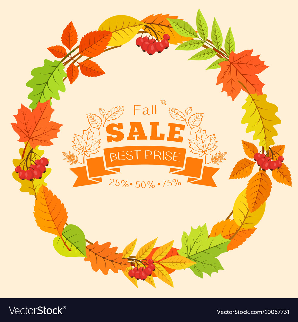 Circle from colorful leafs with text