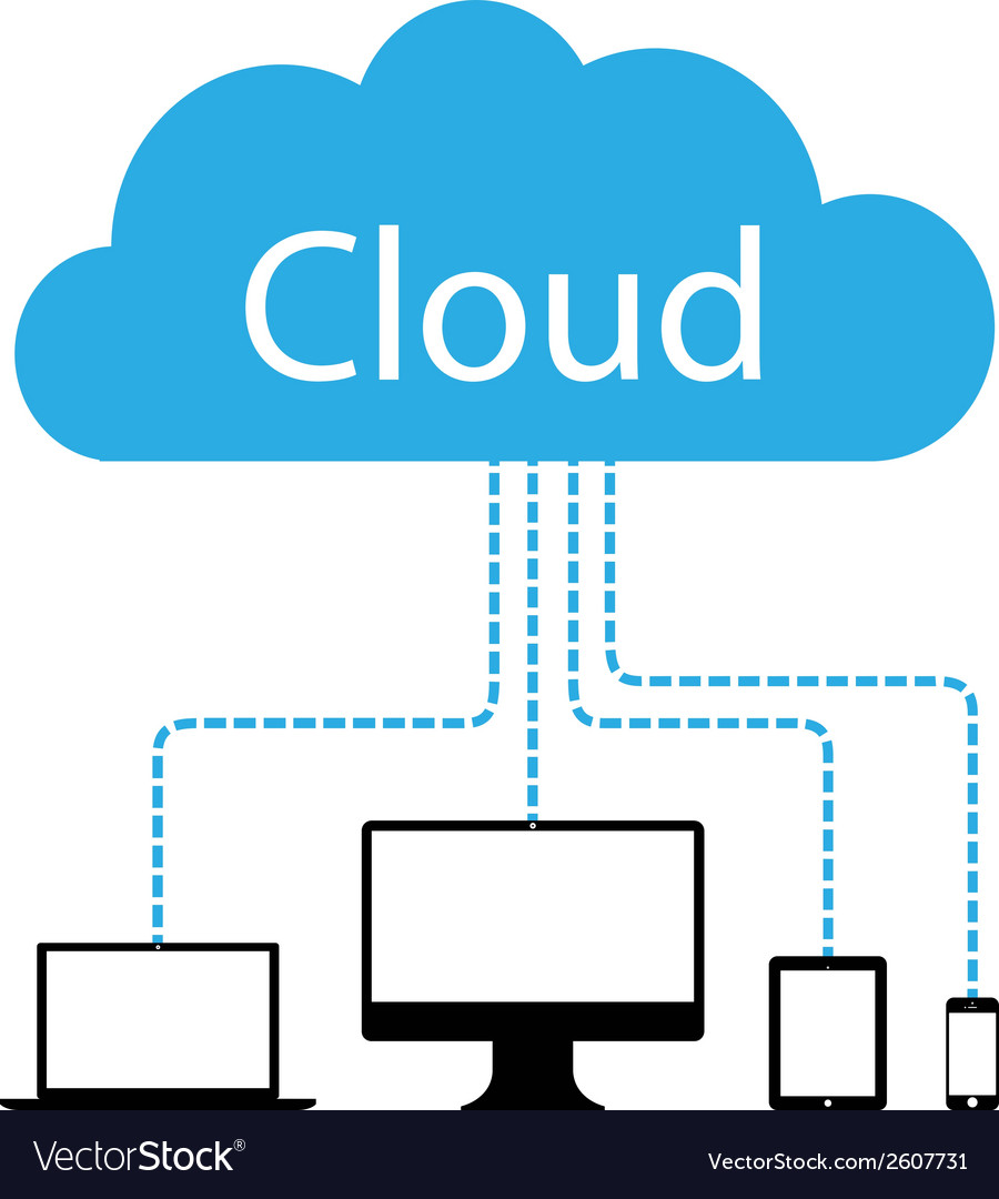 Cloud computers Royalty Free Vector Image - VectorStock