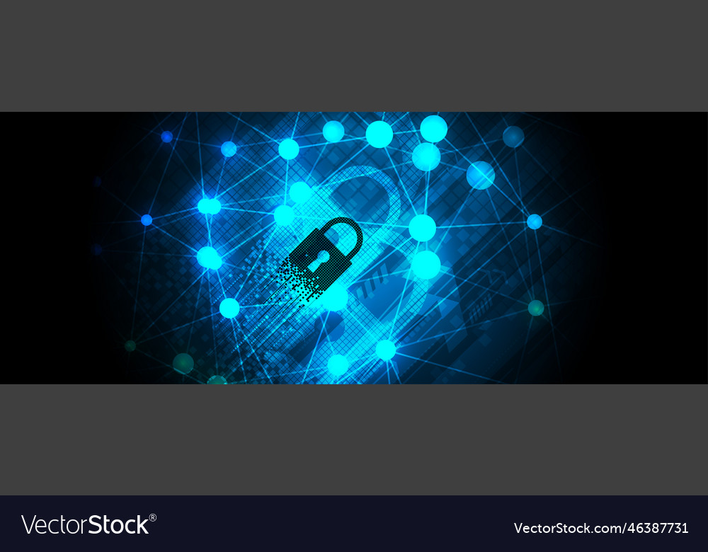 Cybersecurity and information or network vector image Cybersecurity and information or network