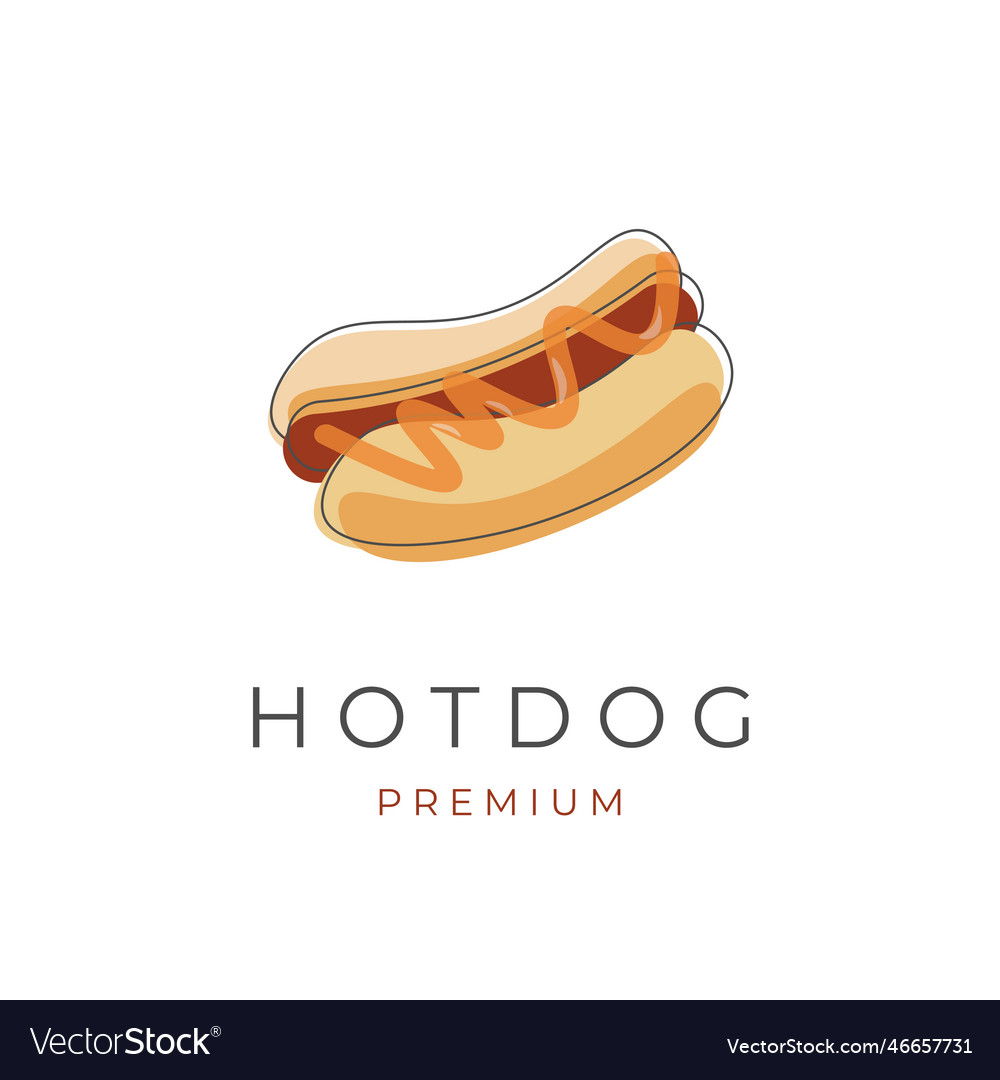 Delicious hot dog line art simple