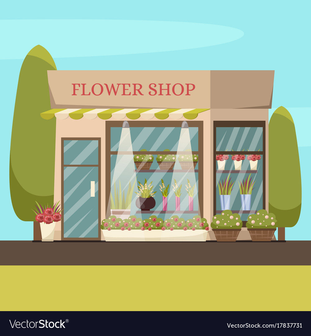 Download Flower shop background Royalty Free Vector Image