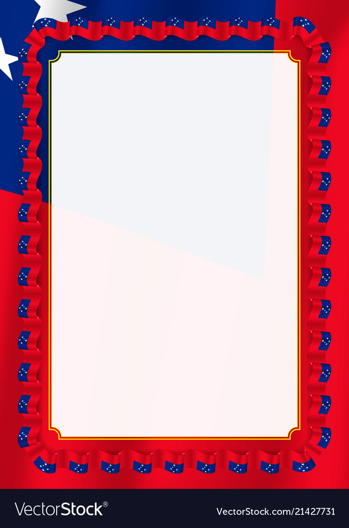 Frame and border of ribbon with samoa flag vector image Frame and border of ribbon with samoa flag