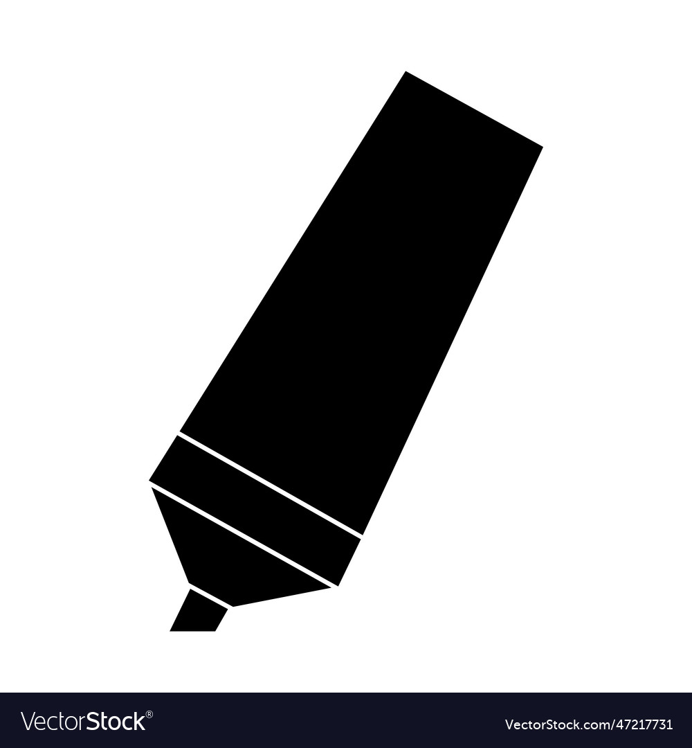 Highlighter symbol in glyph style Royalty Free Vector Image