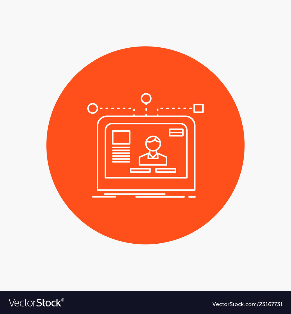 Interface website user layout design white line vector image Interface website user layout design white line