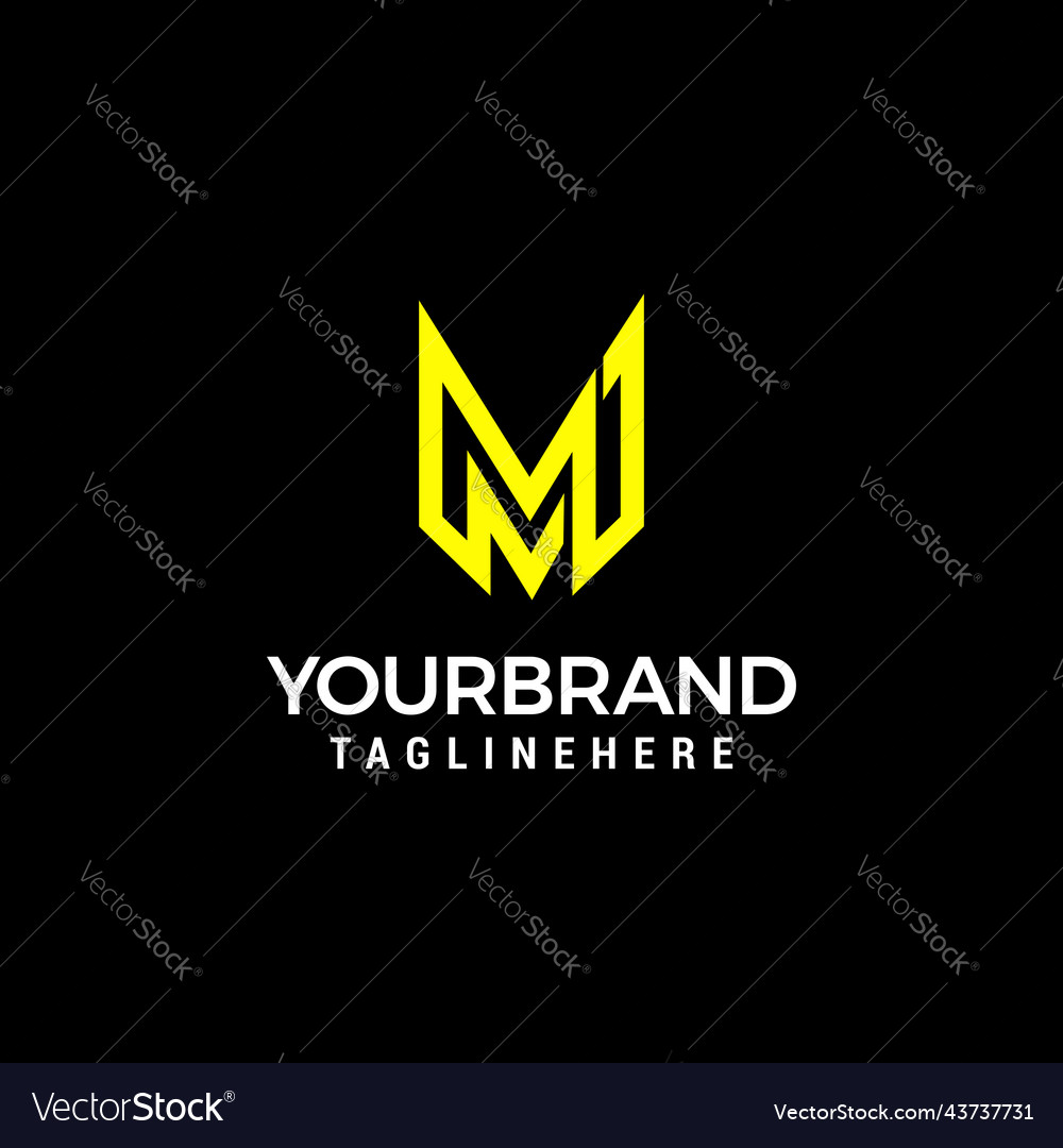 Logo design letter m abstract bold modern template