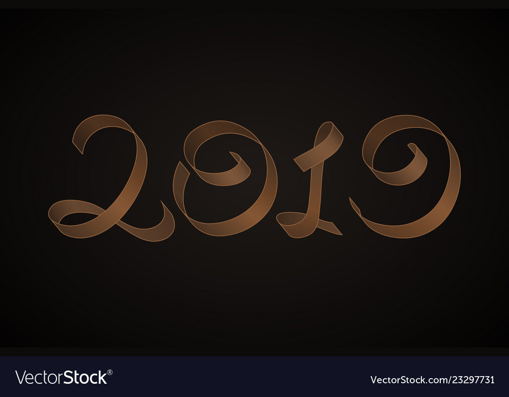 Neue Jahre 2019 Kalligraphische Inschrift