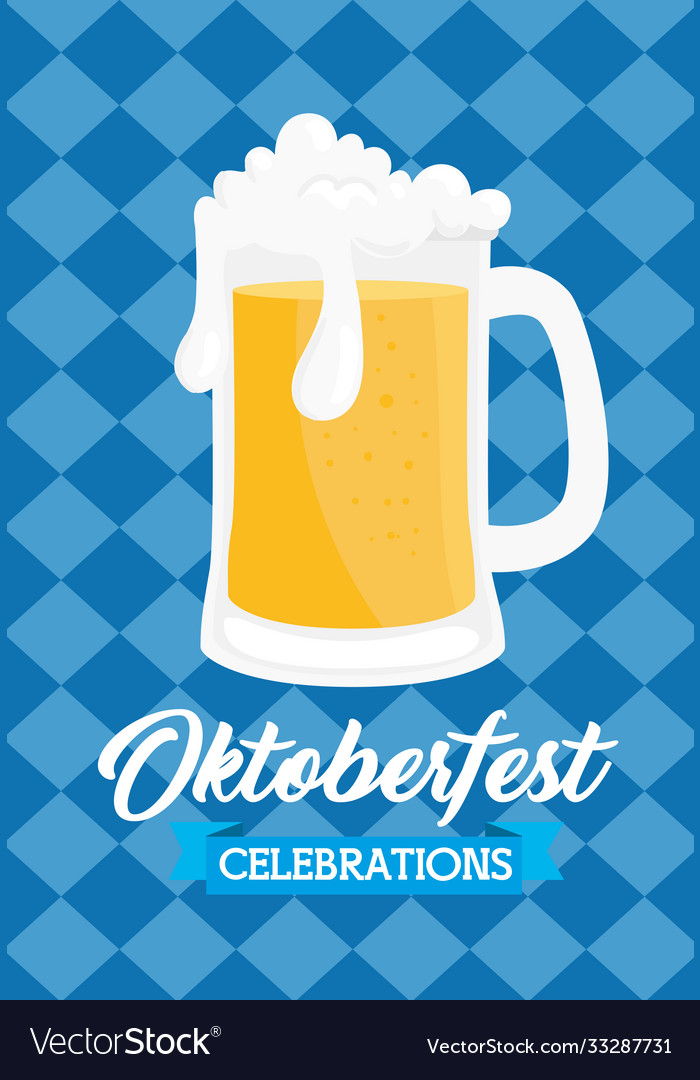 Oktoberfest festival celebration with jar beer Vector Image Oktoberfest festival celebration with jar beer
