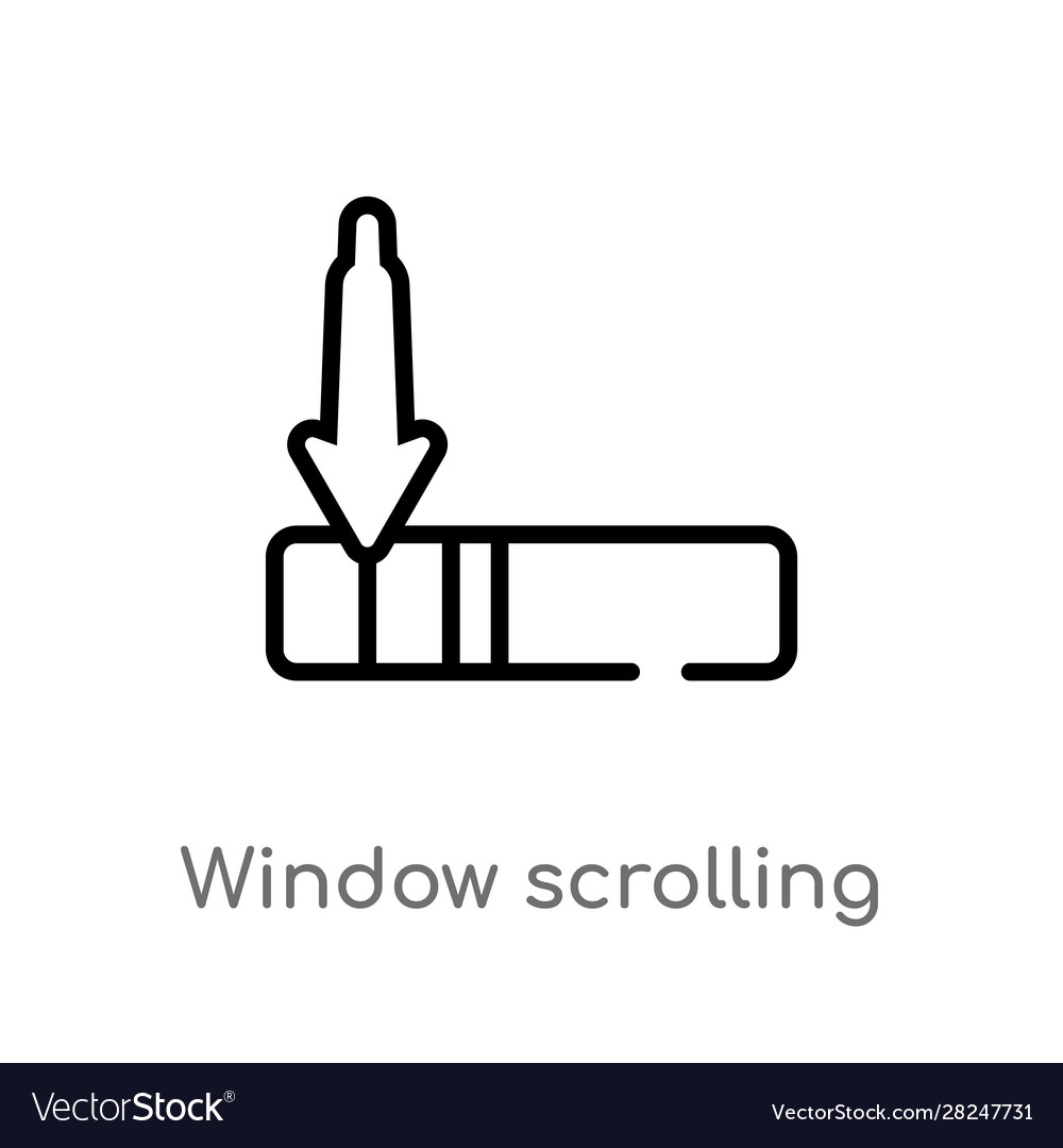 Outline window scrolling left icon isolated black