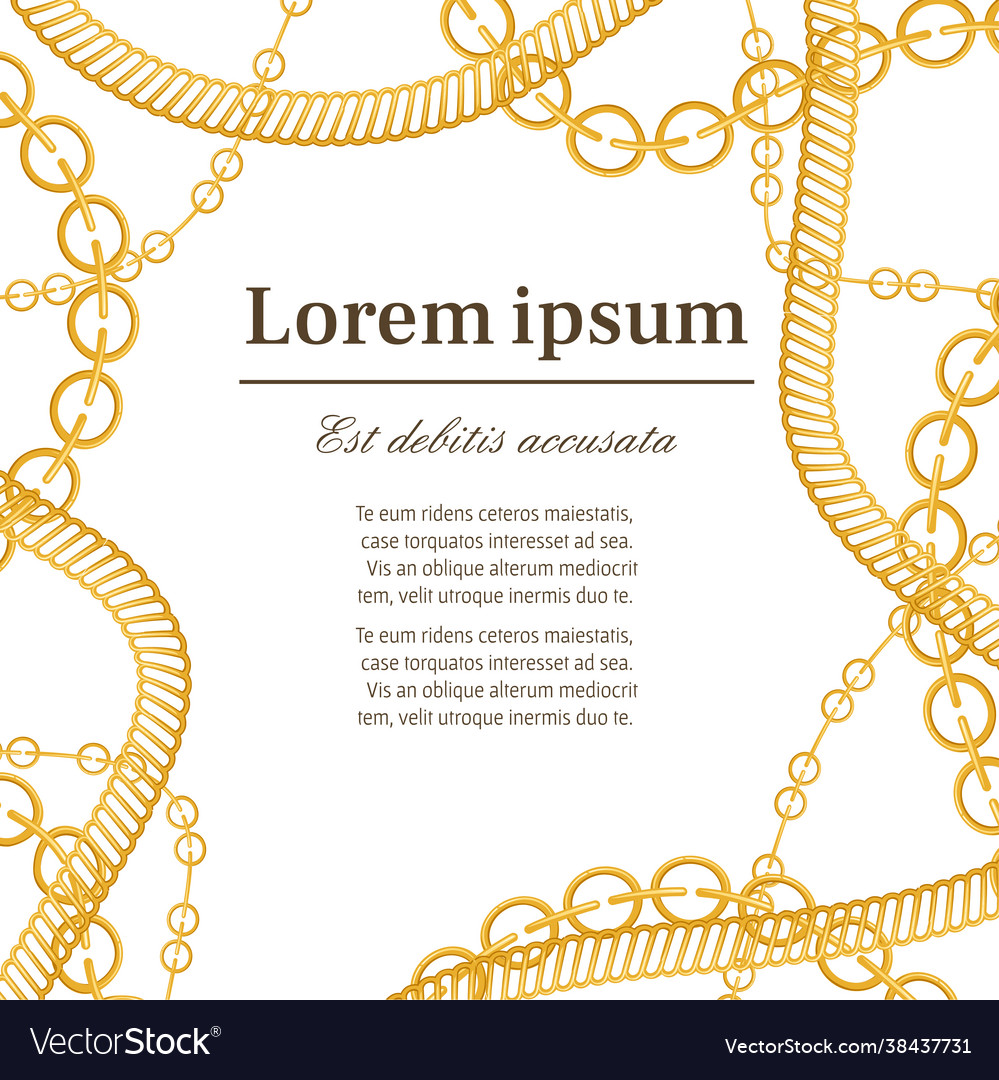 Pattern with golden chains place for text vector image Pattern with golden chains place for text