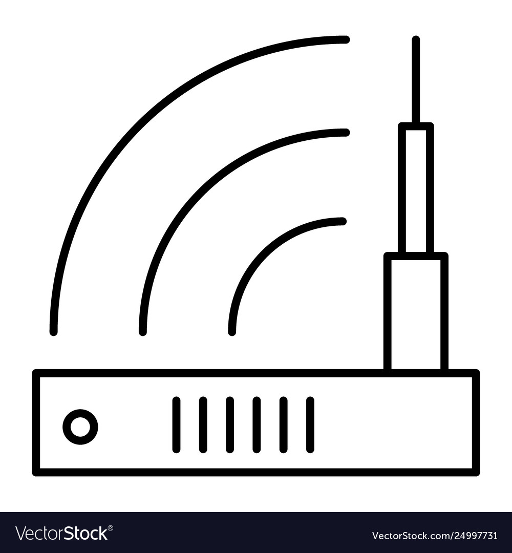 Router thin line icon wifi vector image Router thin line icon wifi