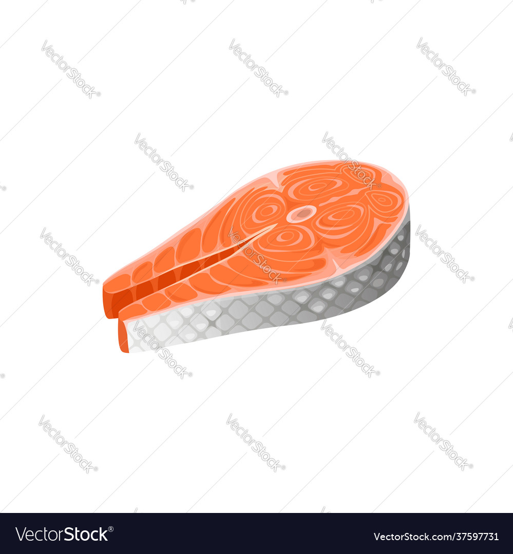 Salmon steak fish fillet food and seafood icon Vector Image