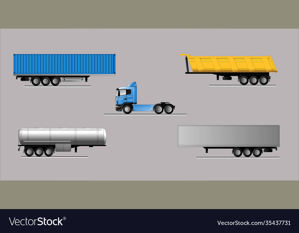 Selection semi-trailers Royalty Free Vector Image