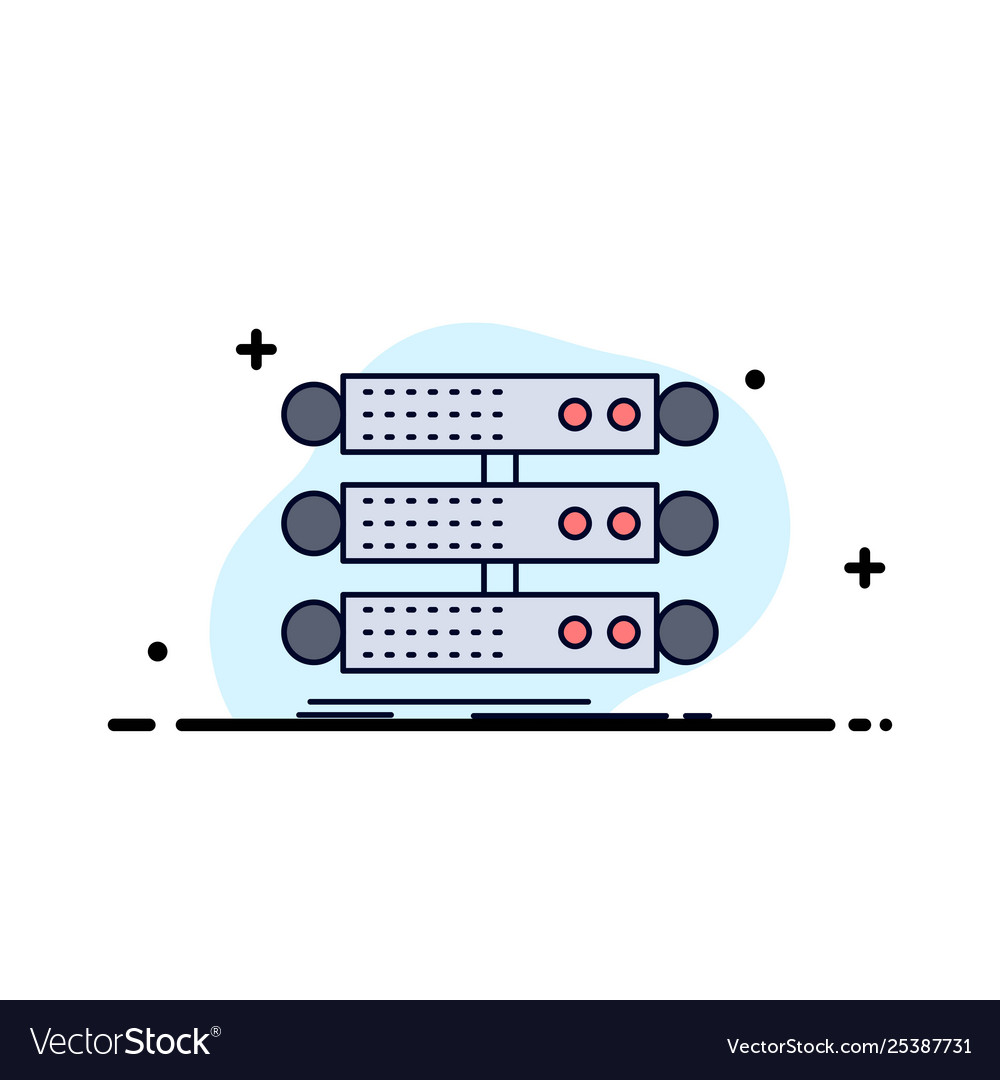 Server structure rack database data flat color vector image Server structure rack database data flat color