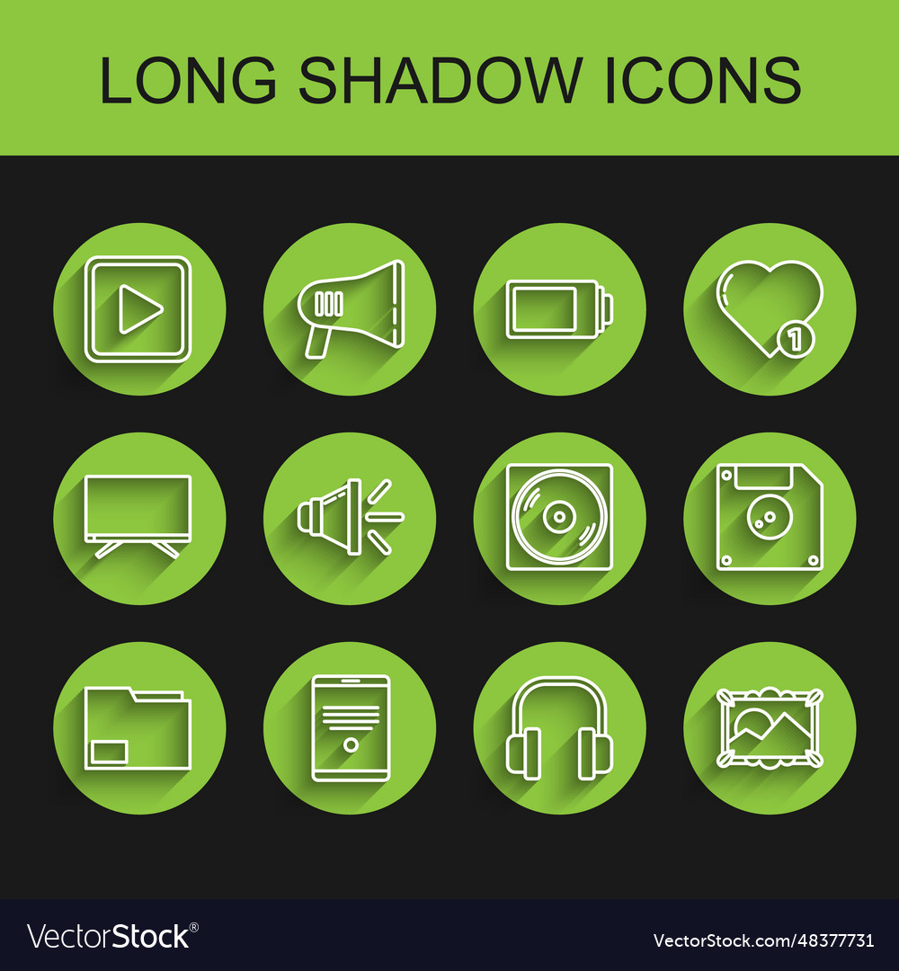 Set line document folder tablet play in square vector image Set line document folder tablet play in square