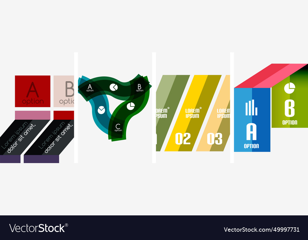 Set of infographic lines poster backgrounds