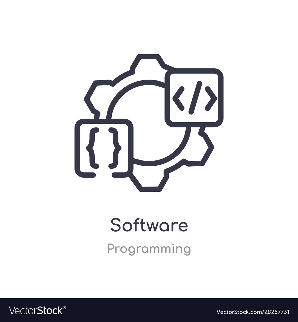 Software outline icon isolated line from
