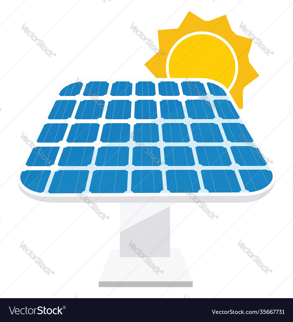 Solar panel on white background Royalty Free Vector Image