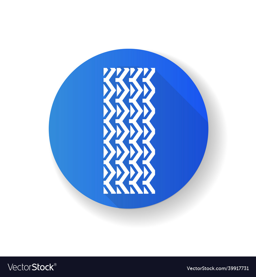 Track marks blue flat design long shadow glyph Vector Image
