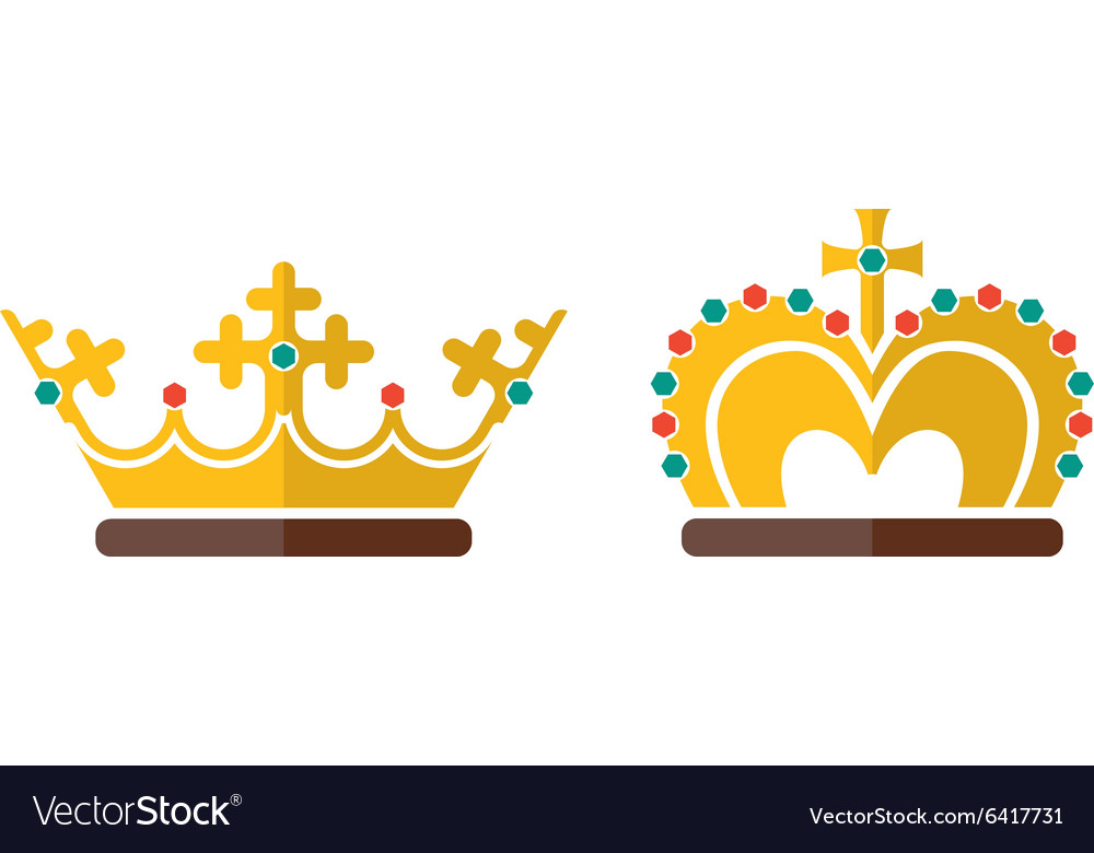 Two crowns Royalty Free Vector Image VectorStock